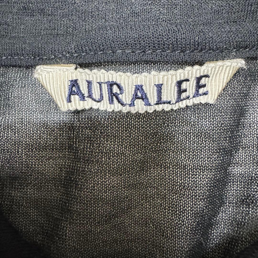 AURALEE オーラリー　ポロシャツ コットン　ブラック　黒　シアー