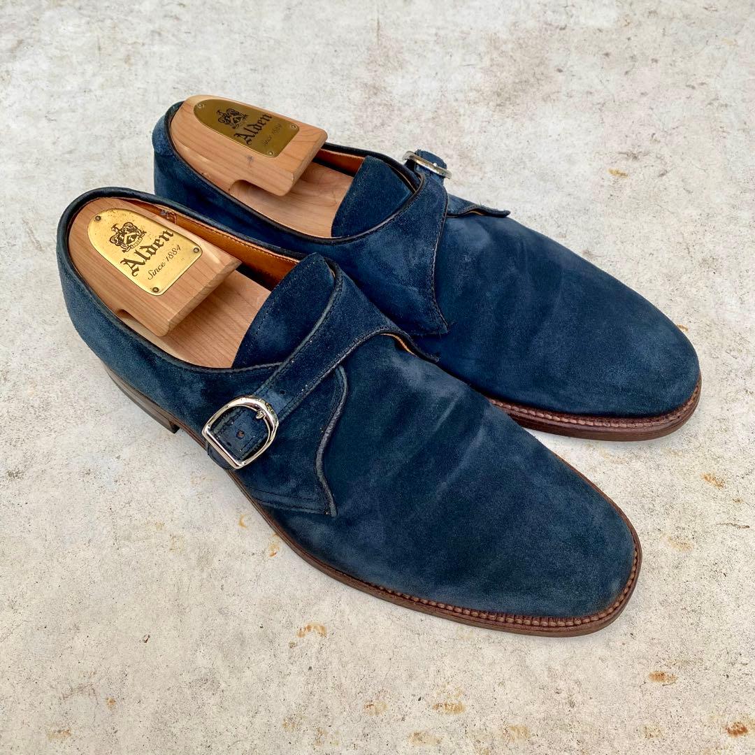 Alden17031F★サイズ9D★スエード★ネイビー★モンクストラップ