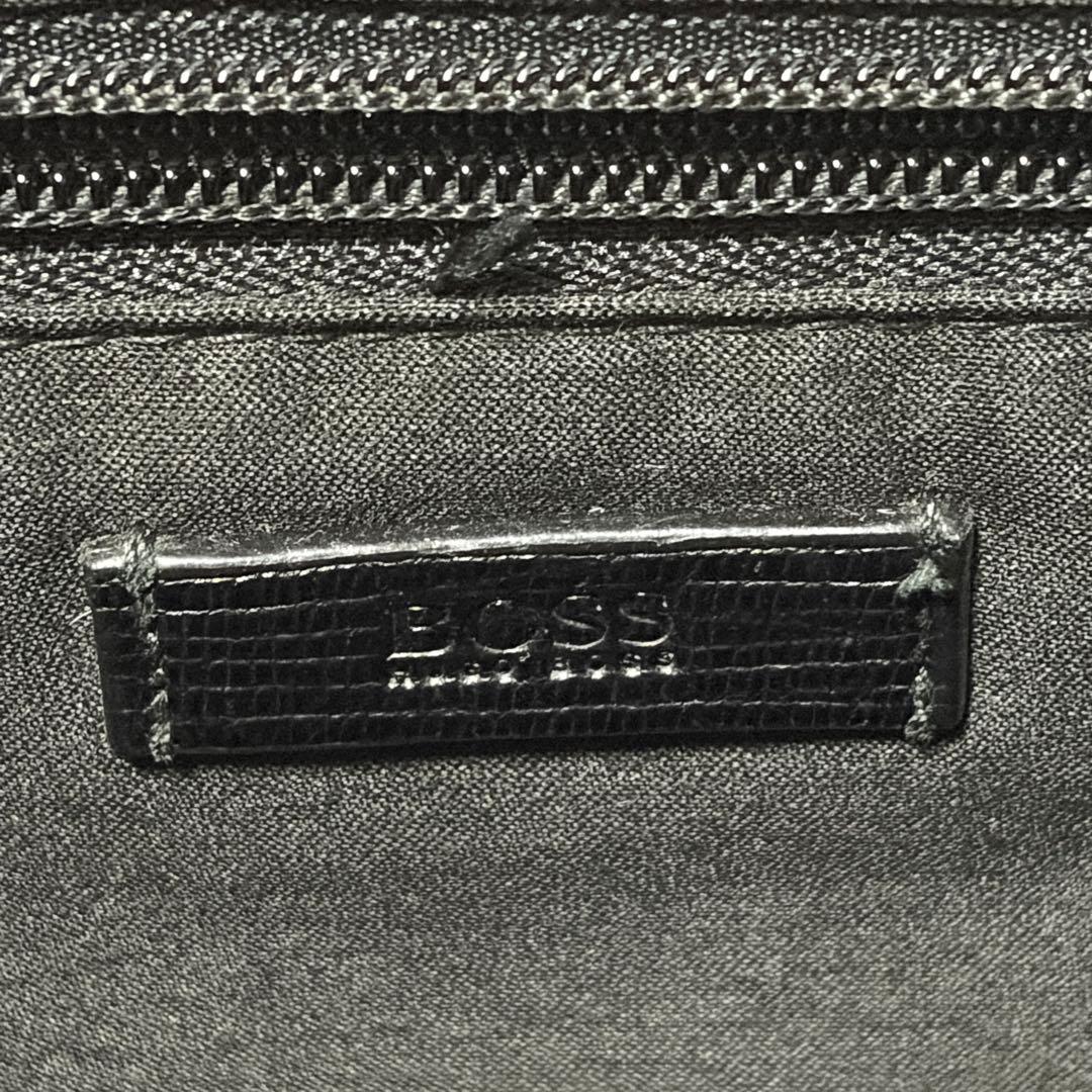 ヒューゴボス 2way ビジネスバッグ A4収納可 オールレザー ブラック