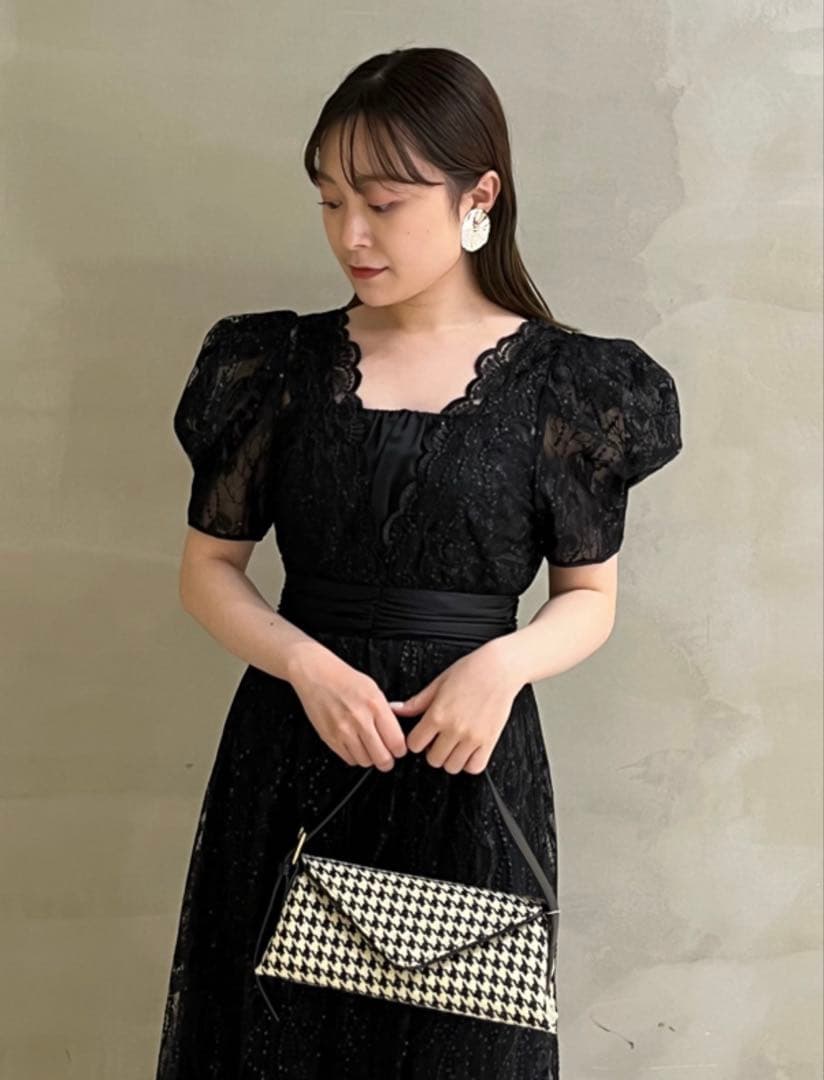 LILY BROWN レイヤードシャイニーグラスドレス