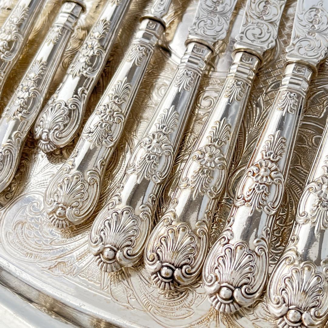 John Gough】 キングスパターンのナイフ/フォーク 豪奢！！ 美術品