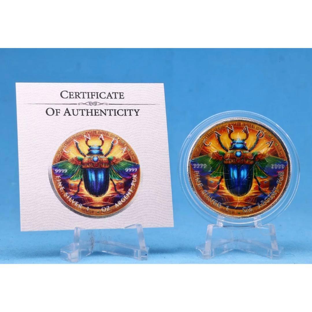 世界100枚限定！ メイプルリーフ 銀貨 カラー ゴールデンドラゴン 1オンス