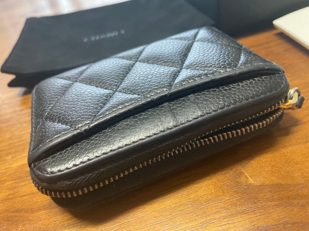 ジャンク シャネル 中古 ケース ミニ財布 キャビア