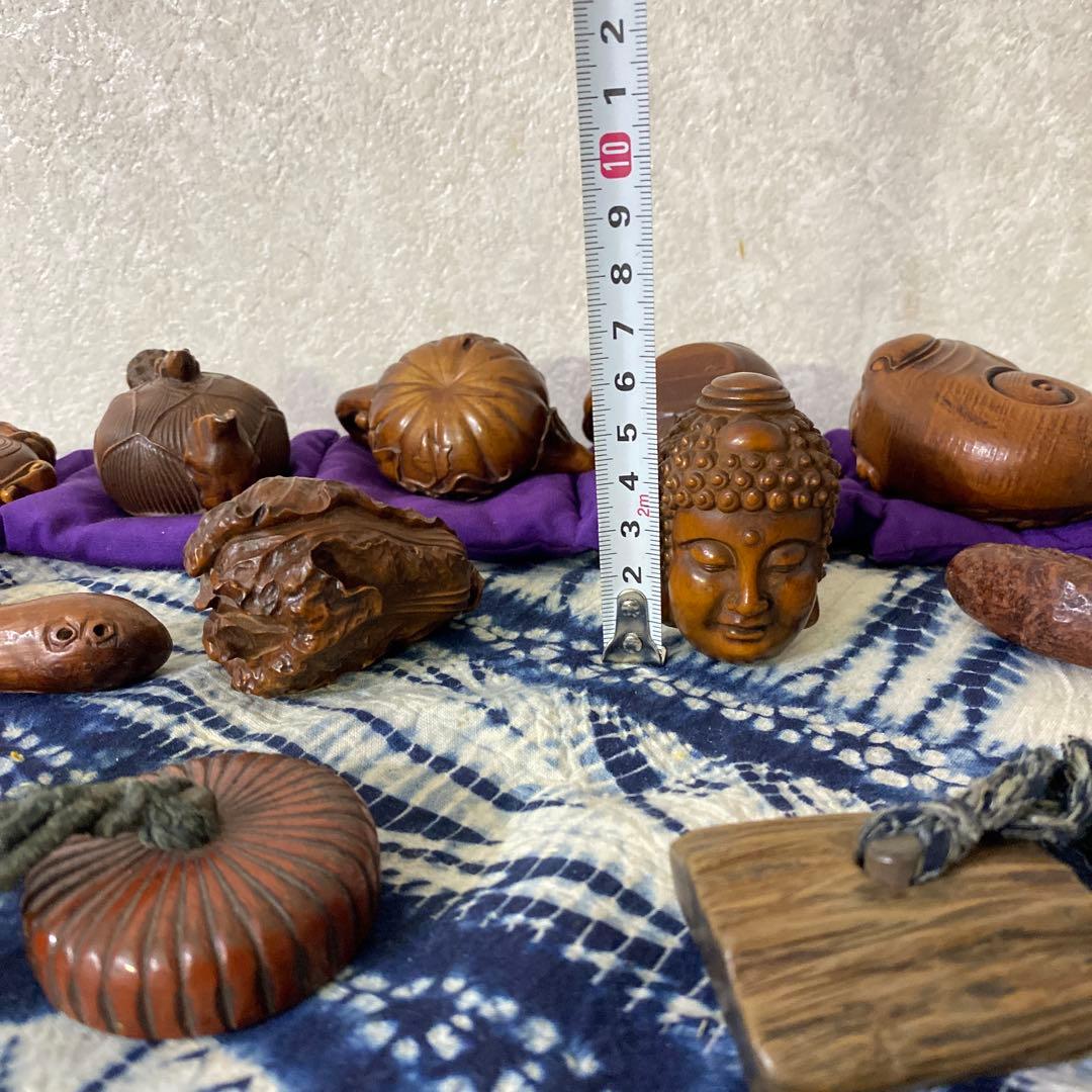 木彫 根付 置物 十三個