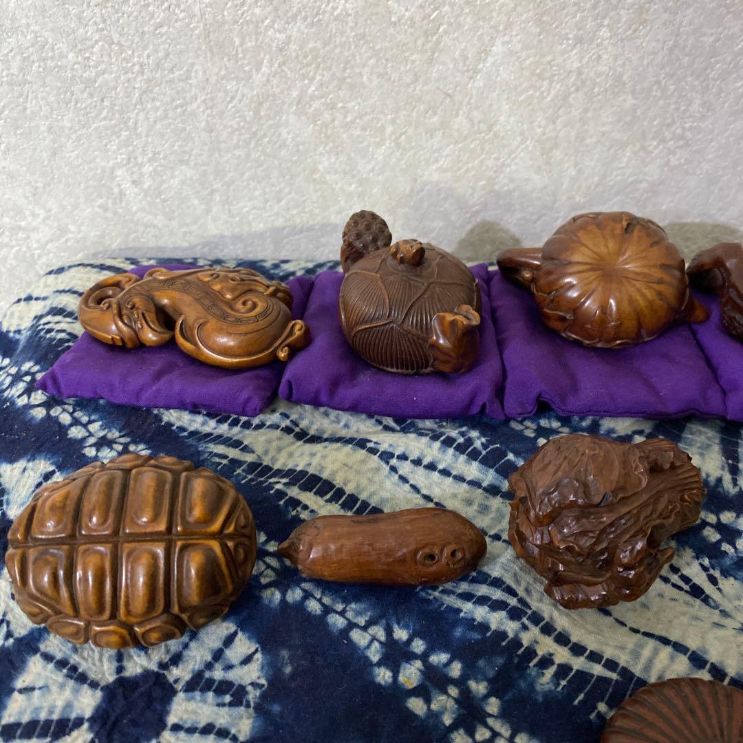 木彫 根付 置物 十三個