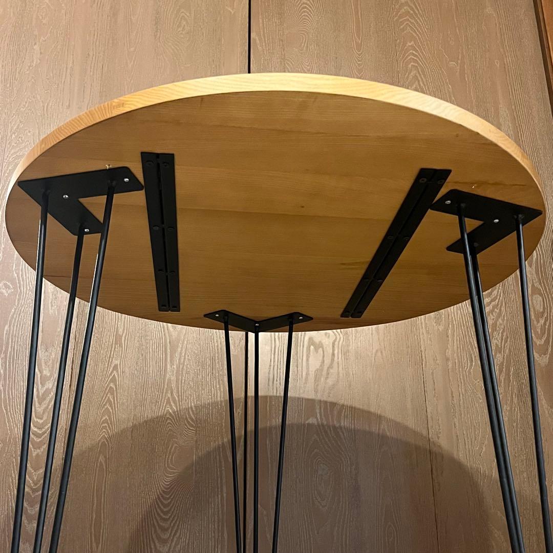 ラウンド ダイニング テーブル ナチュラル スチール 丸 円形 72cm