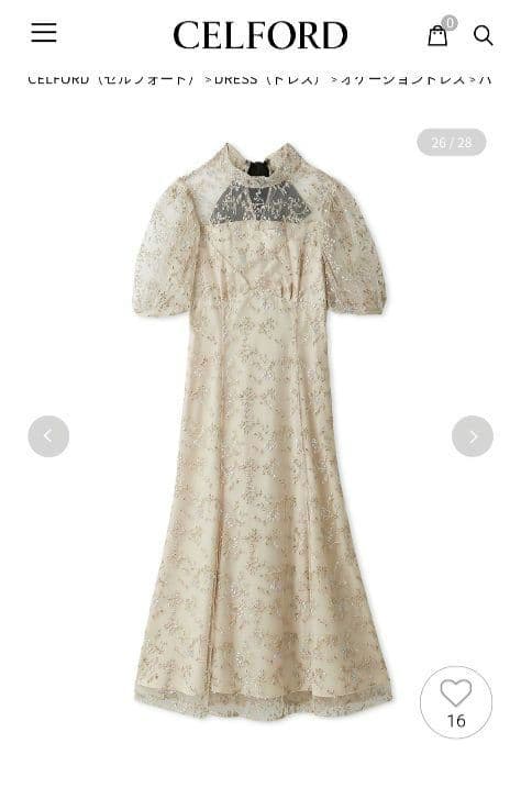 2025年新作 セルフォード 38 バックリボンスモールフラワードレス　308