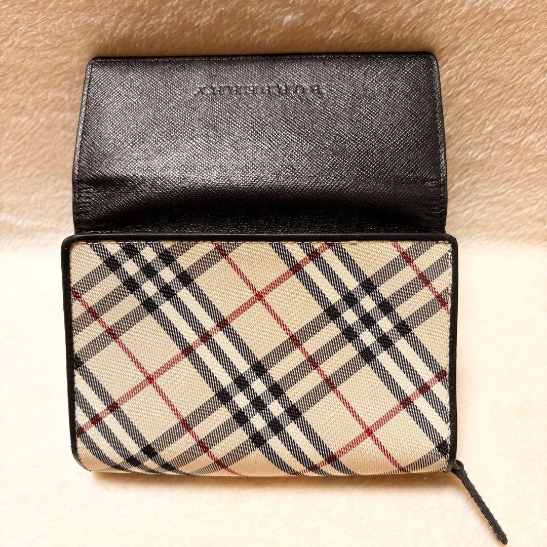 BURBERRY 三つ折り財布 ベージュ/黒/赤 バーバリー(BURBERRY