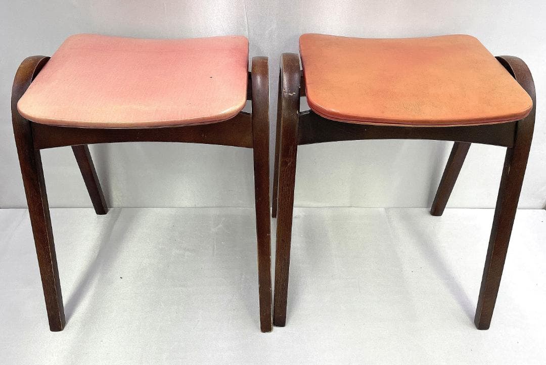 秋田木工 剣持勇 スタッキングスツール 曲げ木 2脚セット 昭和レトロ