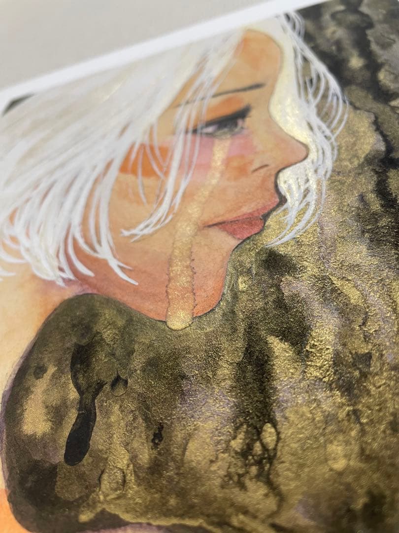 泣いている女性の絵