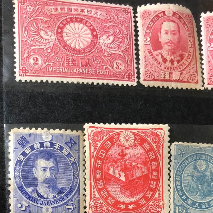 カタログ価はなんと30万円！明治銀婚切手20枚ブロック耳紙付！裏糊