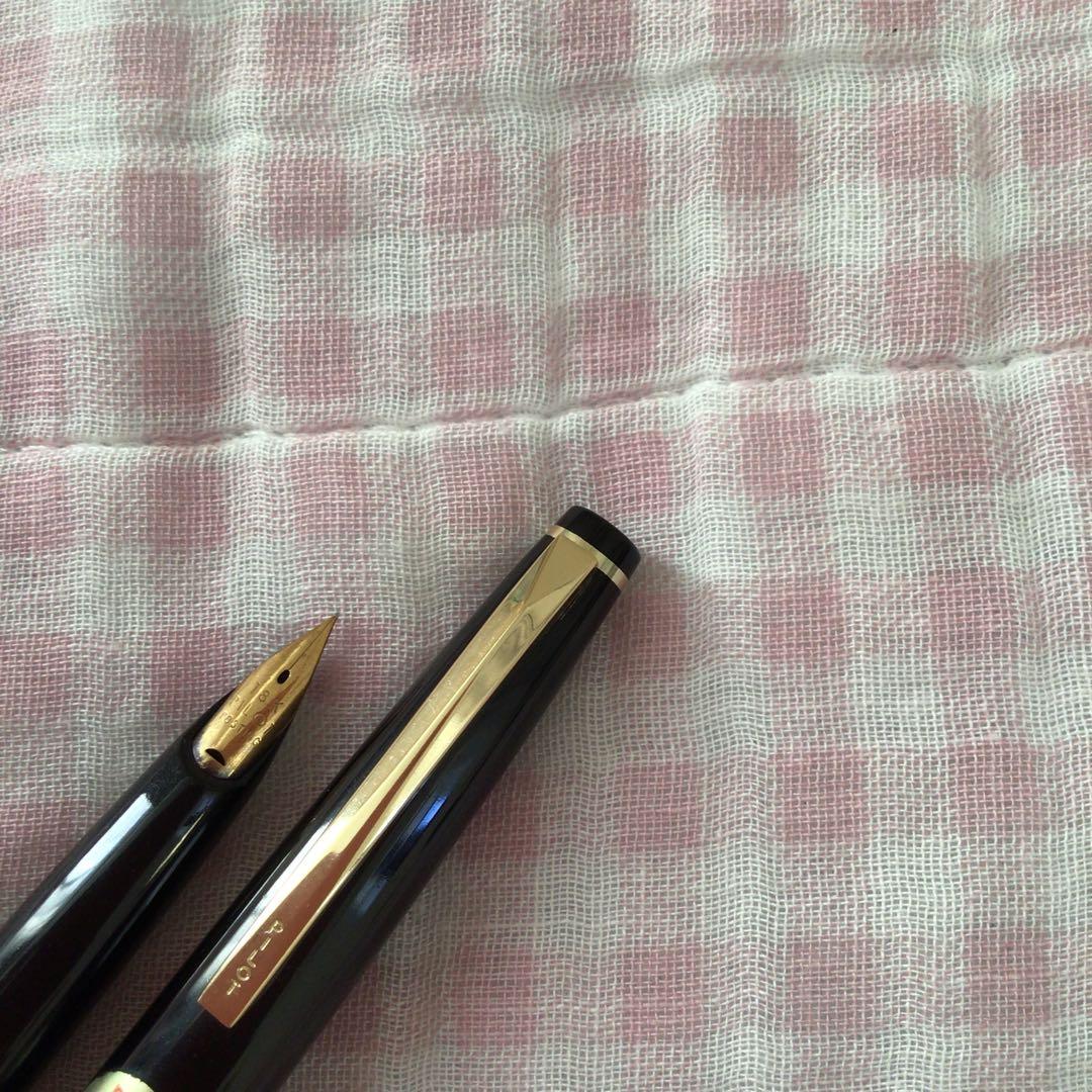 パイロット 18K 18金 万年筆 エリート ショート 黒 極細 EF 廃盤