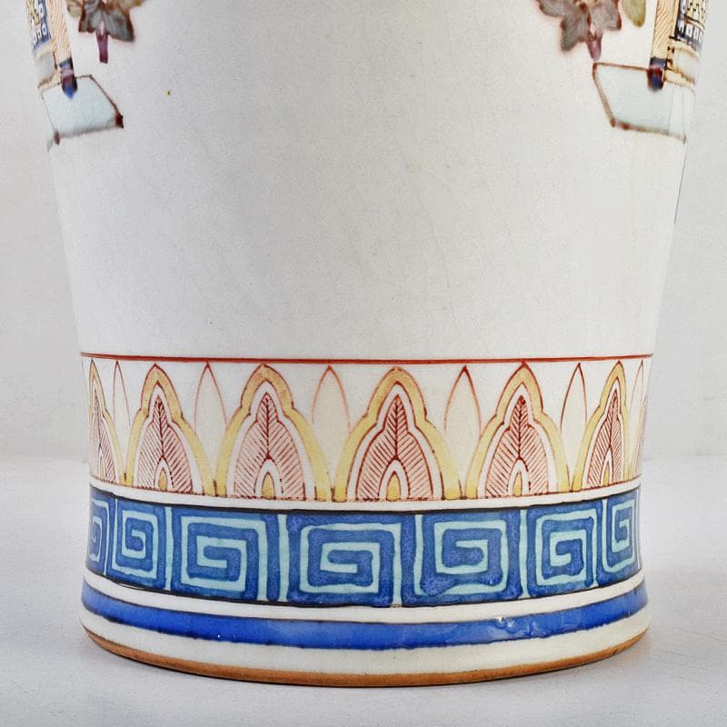 中国　大清光緒年製款　粉彩　漢詩仕女文　双耳瓶　時代箱付　M　R9316B