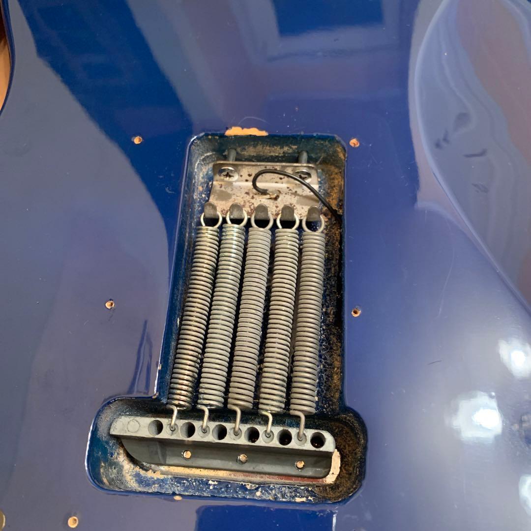 青 エレキギター ギターケース付き