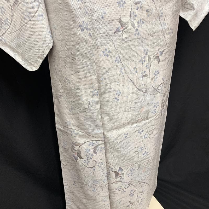 503mt59○都喜ヱ門 本場白大島紬 朝露の輝き 太陽印 銀ラベル 証紙付○