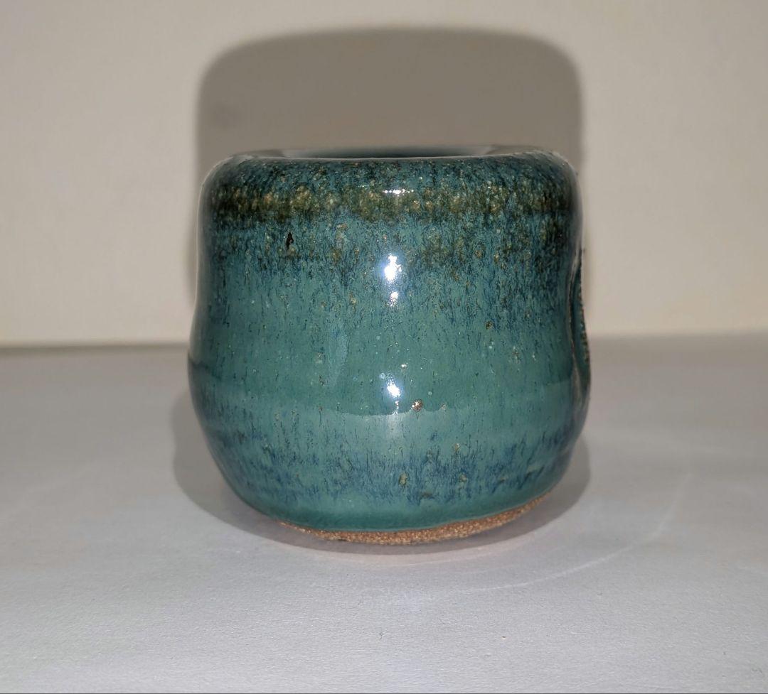 熊谷保興』緑釉 つくね蓋置 遠州七窯上野焼 熊谷本窯 茶道具 共箱