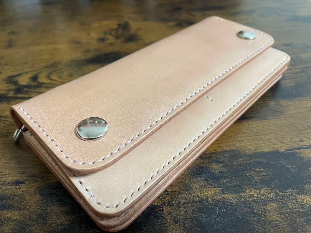 ロングトラッカーウォレット ヌメ革 ハンドメイド レザーウォレット