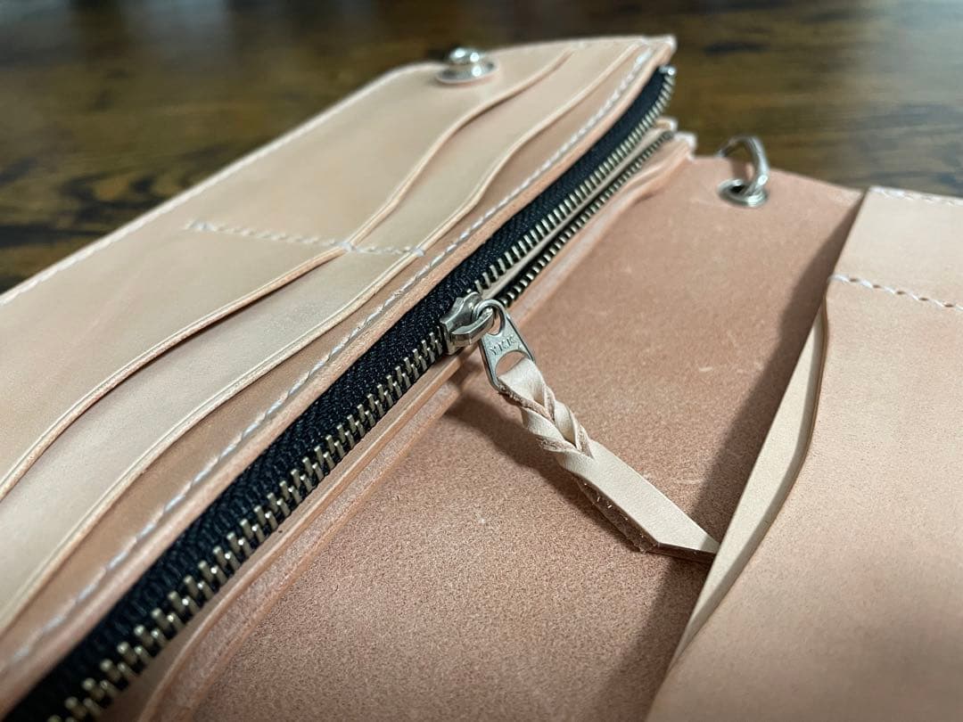ロングトラッカーウォレット ヌメ革 ハンドメイド レザーウォレット