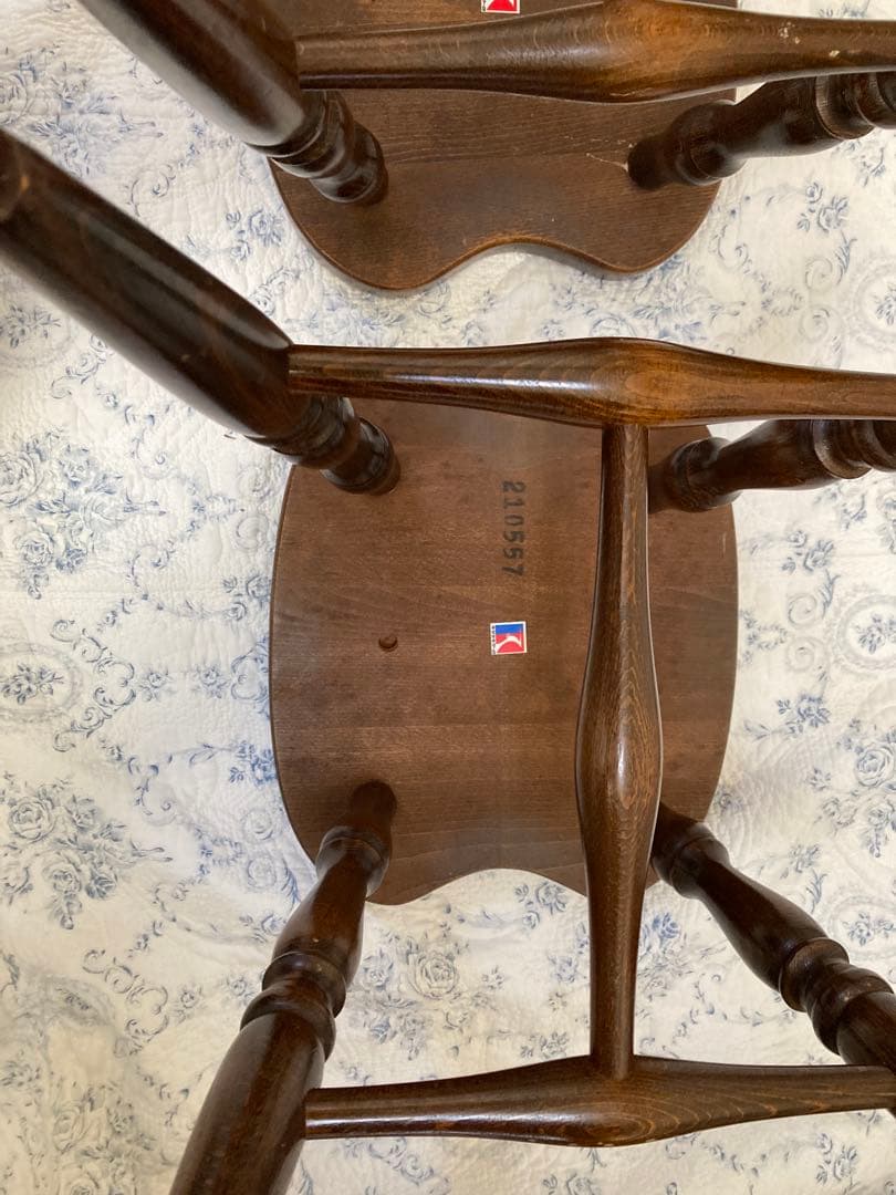 キツツキ　木製スツール 花台にも　2脚セット　飛騨産業