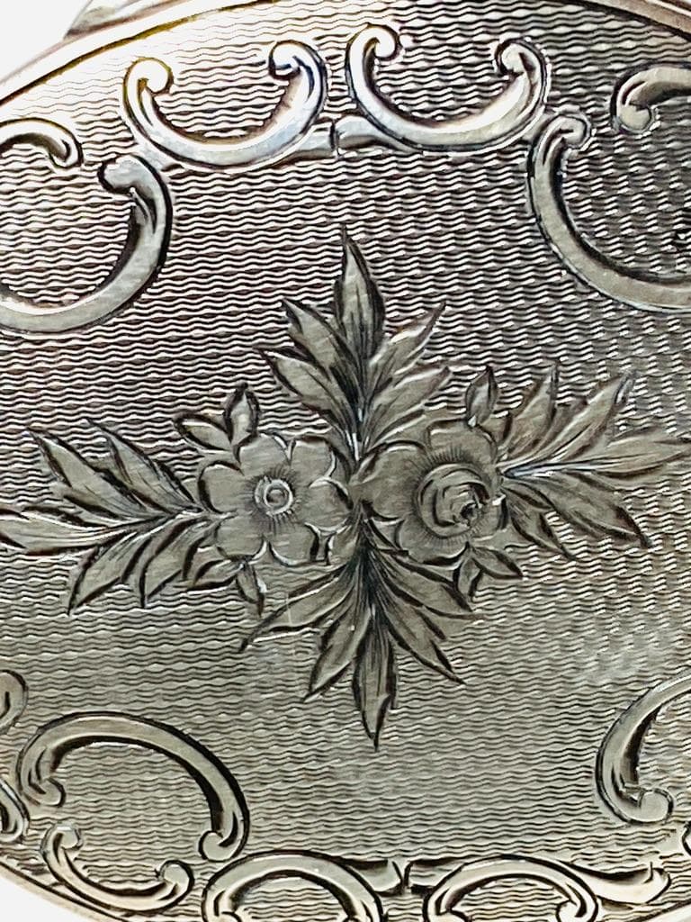 匿名配送 北欧アンティーク シルバー830 コンパクトミラー 59.1g