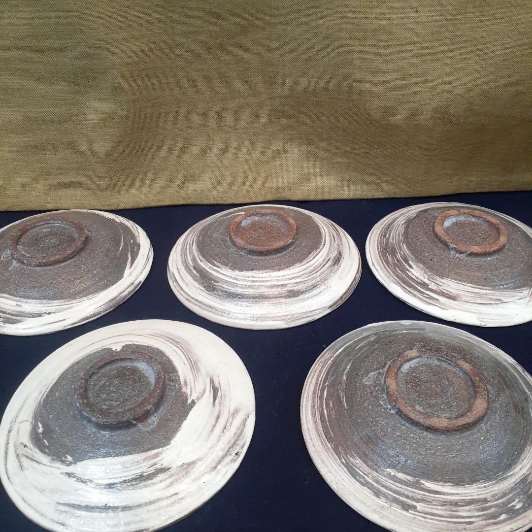 故 石田陶春 作 白丹波刷毛目四寸揃い❤️