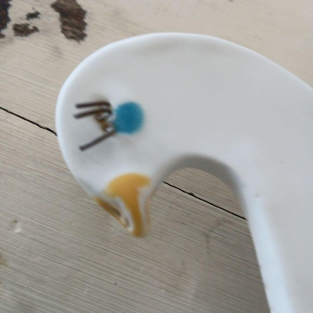 希少　石木文　スワン　掛時計　作家物