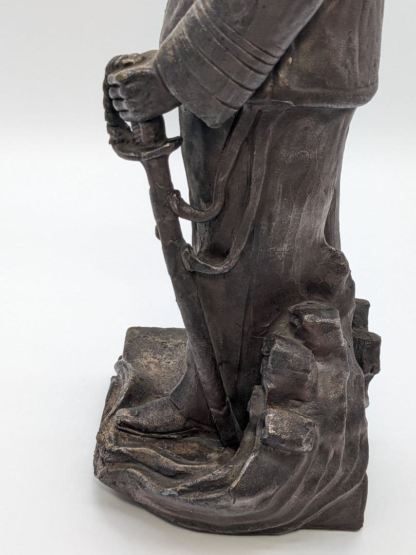 藤原陶斎 備前焼 東郷平八郎像 合箱 陶像 日露戦争 置物 細工