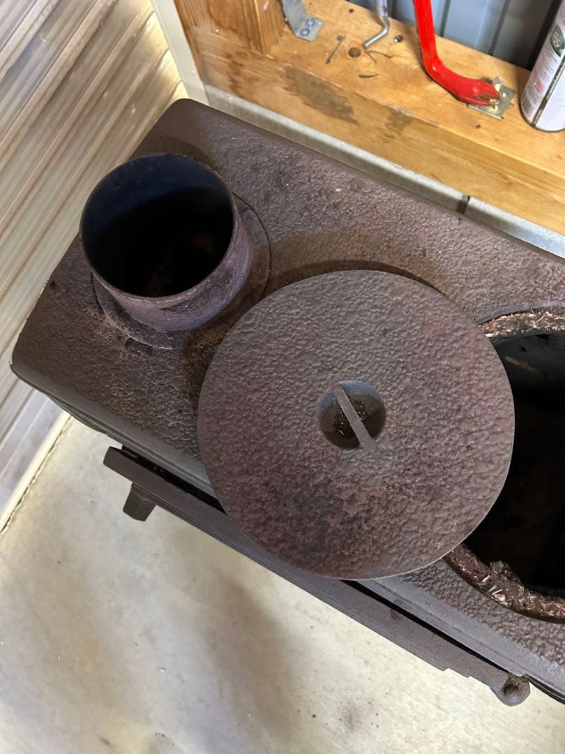 鋳鉄製薪ストーブ 4バーナー ハンドル付き　引き取り限定！