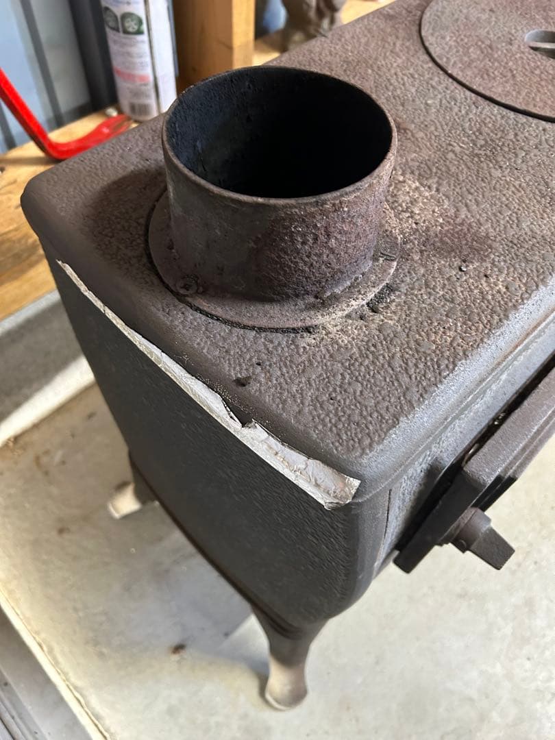 鋳鉄製薪ストーブ 4バーナー ハンドル付き　引き取り限定！
