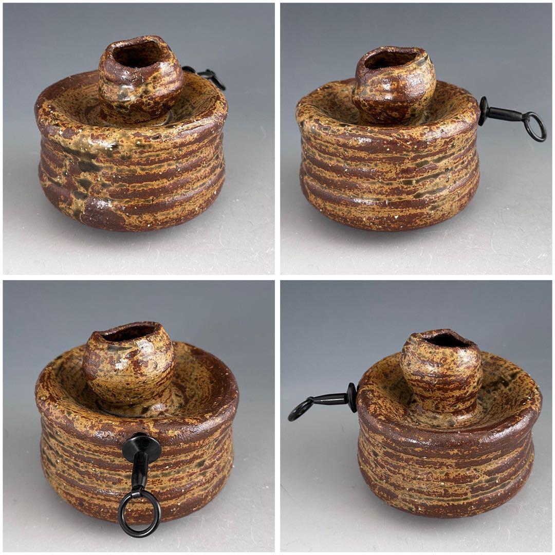 茶道具　伊羅保釉　蹲　うずくまる　掛花入　趙誠主　共箱　花入　花器　韓国　焼物