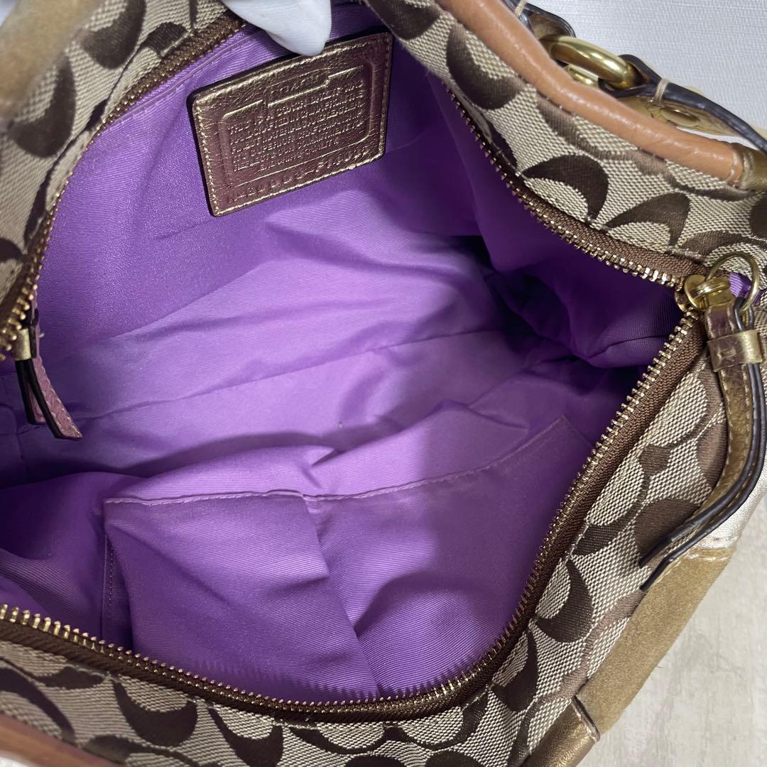 COACH コーチ　ゴールド系パッチワークショルダーバッグ　ワンショルダー