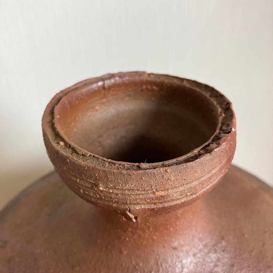 備前焼 壺 花瓶 松田華山造 ※