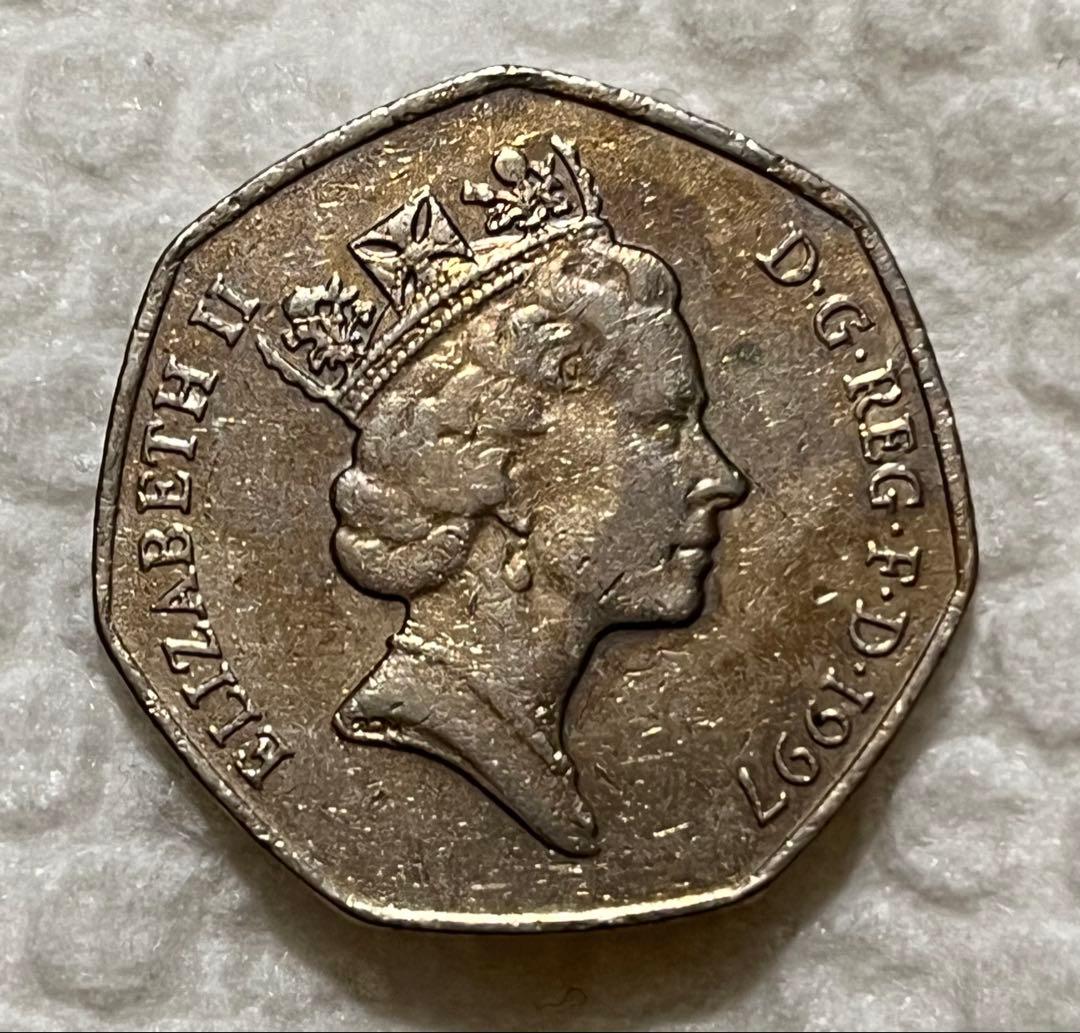 イギリス 1997年 50ペンス硬貨 エリザベス女王 - メルカリ