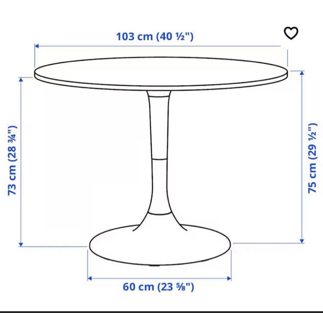 IKEA ドクスタ　丸テーブル　103センチ　ホワイト