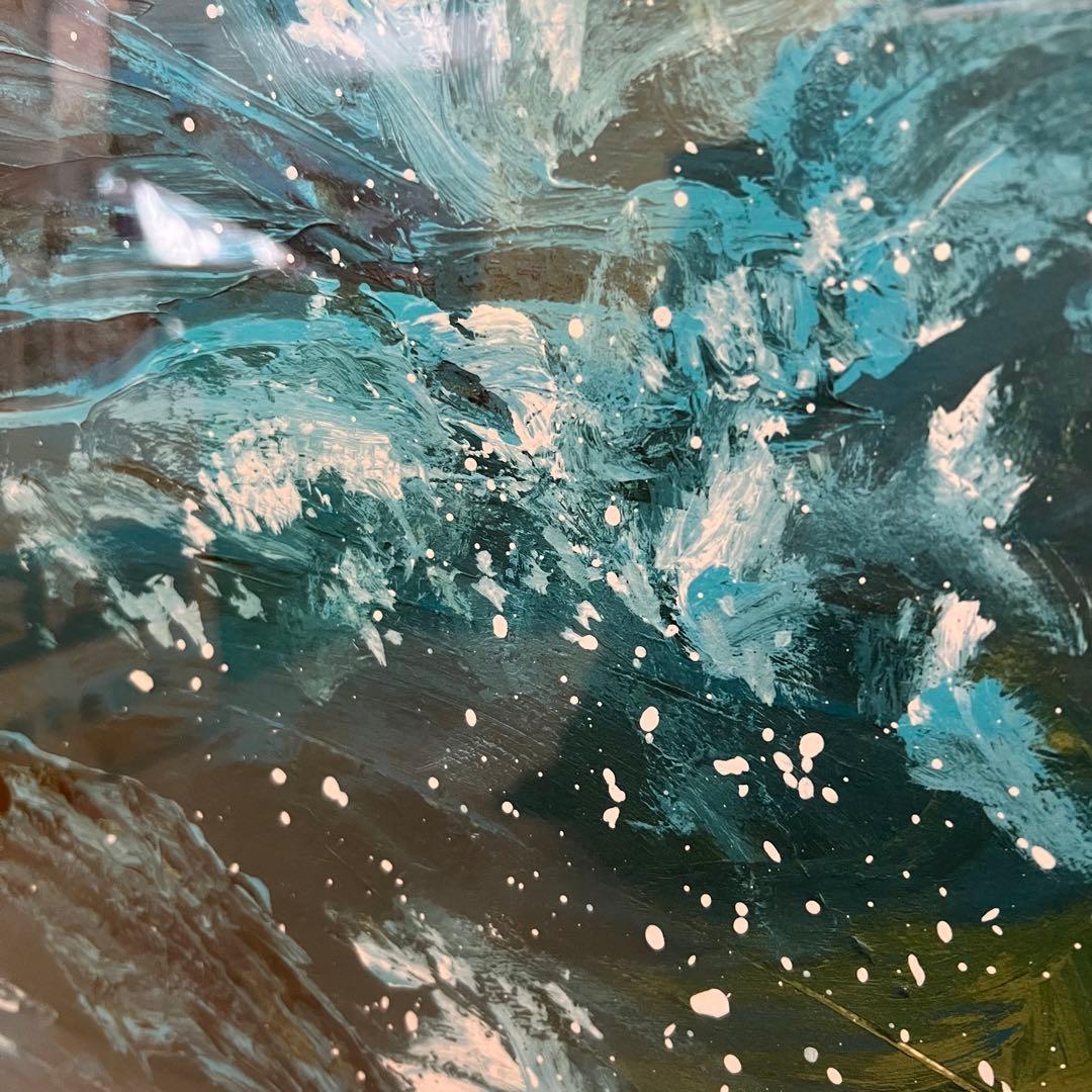 93/300 深見東州 富山湾で飛び跳ねるイルカの親子 リトグラフ サイン