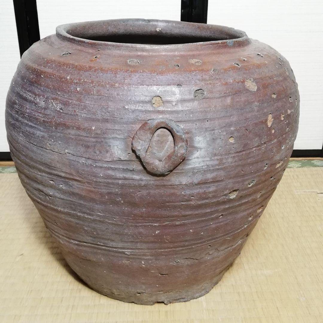 【水漏れ注意】室町時代 古備前 水甕 備前焼 水屋瓶 置物 インテリア 植木鉢