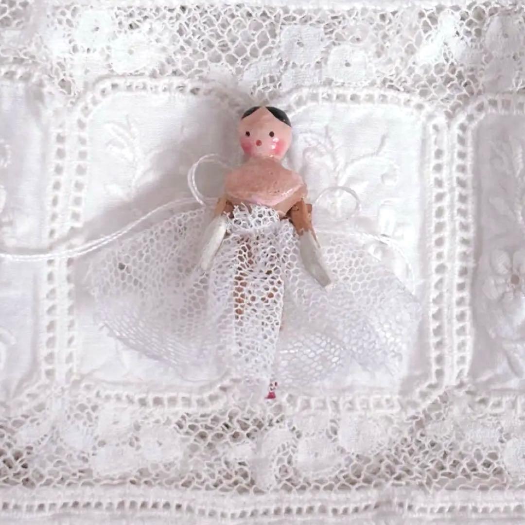 極小3.3cm アンティーク ペグドール ドイツ1900年 Wooden Doll