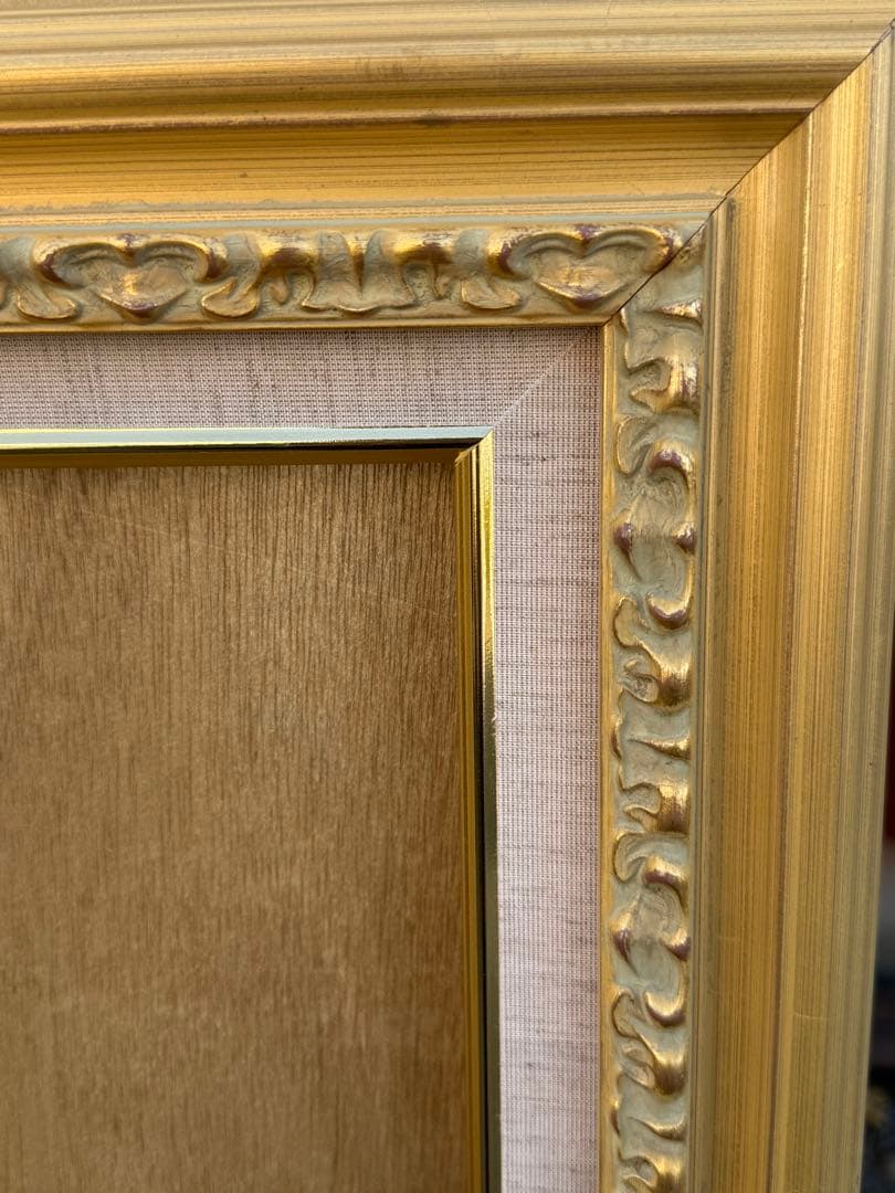 P50サイズゴールド木製油彩額縁 前面アクリル板＆供箱付き 送料込み 12/