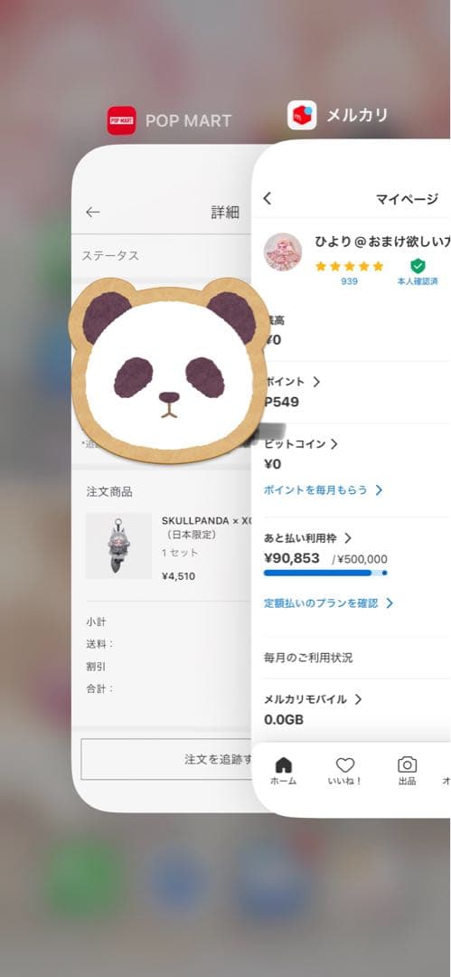 h*o様 SKULLPANDA XG スカルパンダ