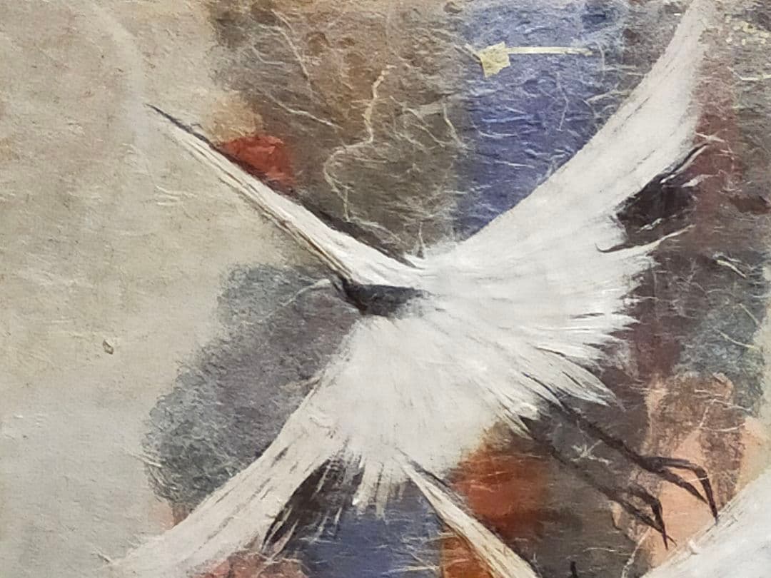 ♥額♥ 山内一生 ♥小原和紙工芸作品♥ 双鶴 骨董 古玩 - メルカリ