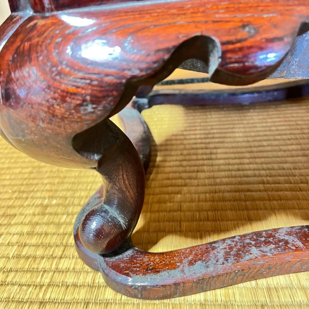 ヴィンテージ 座敷用火鉢 木製 ねこ脚 四角形