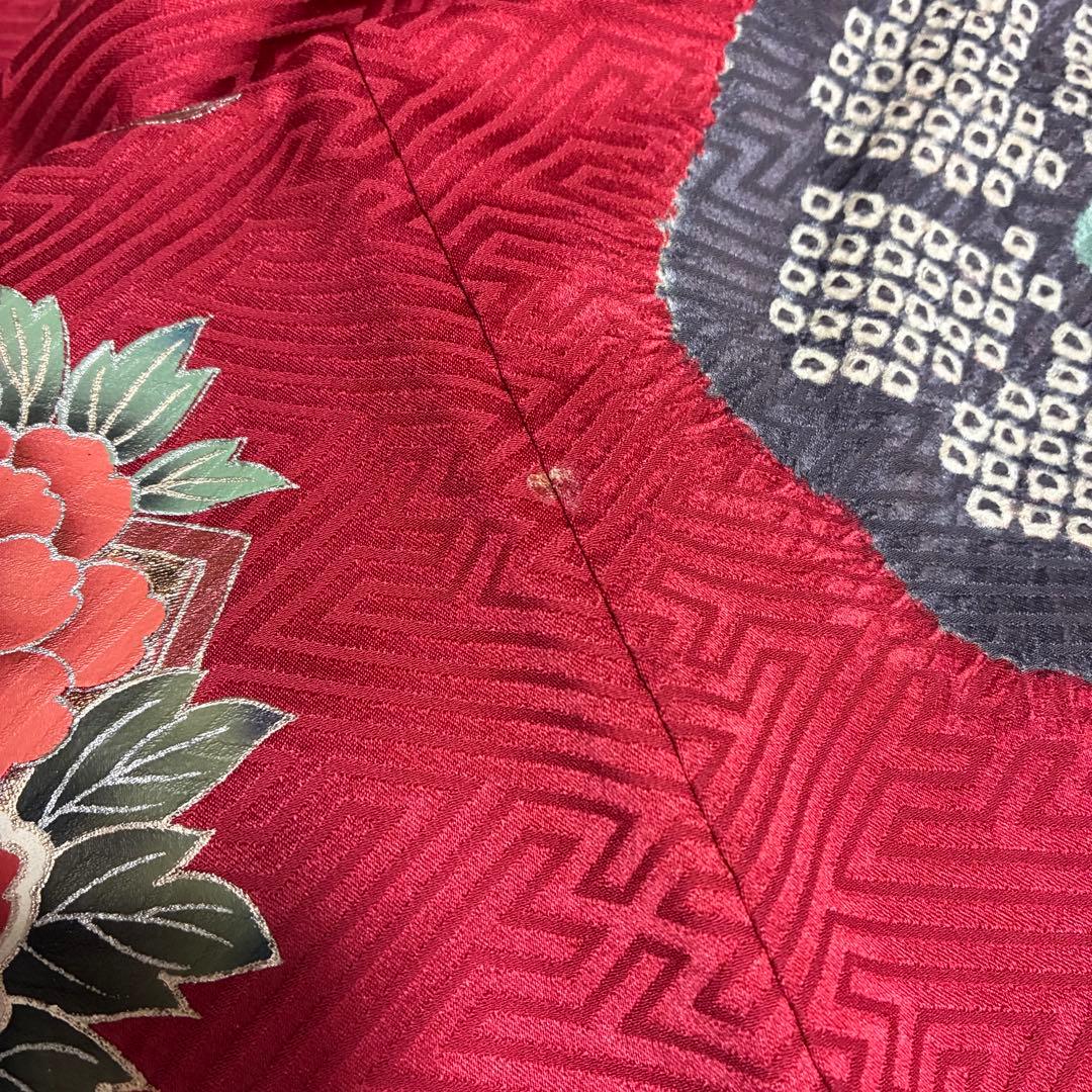 なお様⁂【振袖フルセット】 +小物・肌襦袢セット 赤 扇花柄 金駒刺繍
