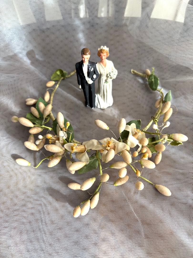 ❀豪華なワックスフラワーのティアラ フランスアンティーク❀ ❀豪華な