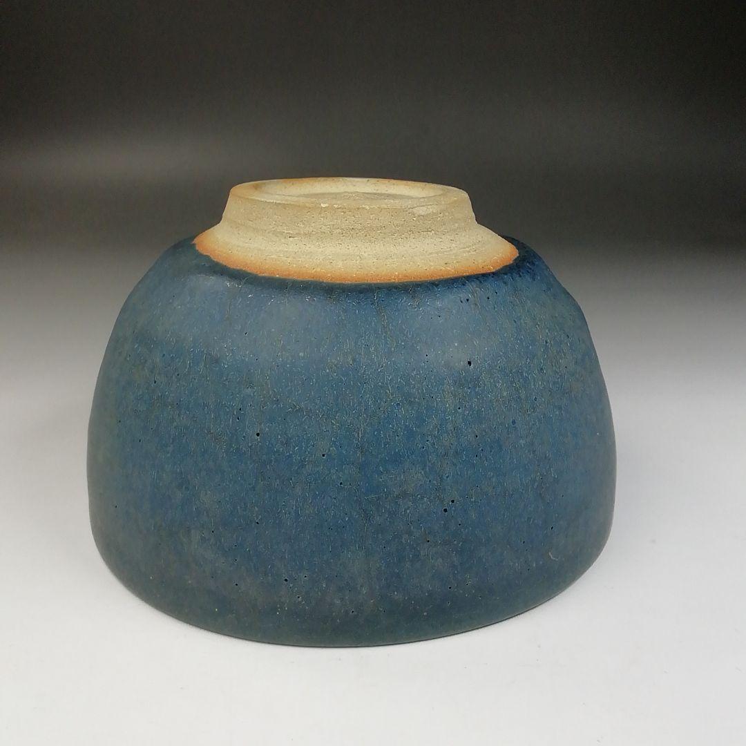 T733 茶碗 『碧釉 茶碗』『谷口良三 造』 共箱 抹茶碗 茶道具