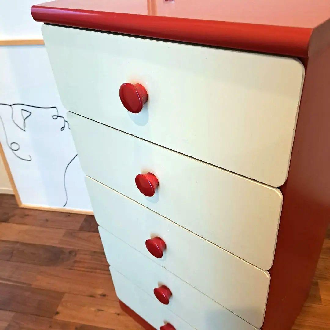 大幅値下げ スペースエイジ レトロ チェスト 赤 白 - メルカリ