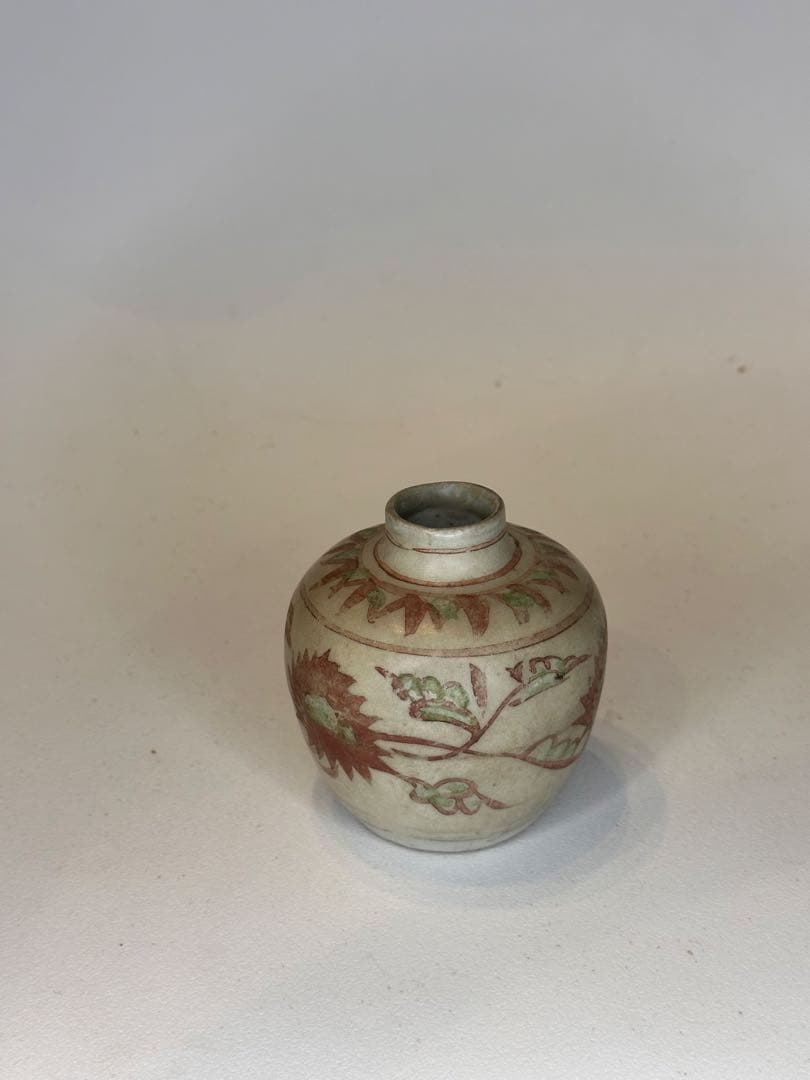 明時代 明洪武 釉裏紅 小壺茶入 中国古美術 古董品 元～明の染付・釉裏紅 / 古美術大田