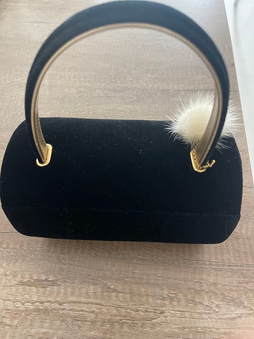 黒の厚底草履LLとファー付きバッグセット