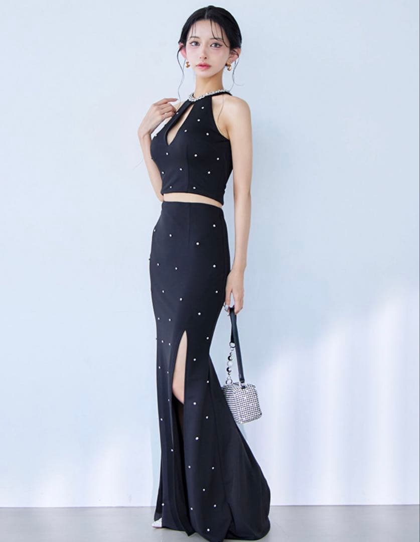 JEWELS アメスリビジュー ロングドレス ブラック Mサイズ 美品