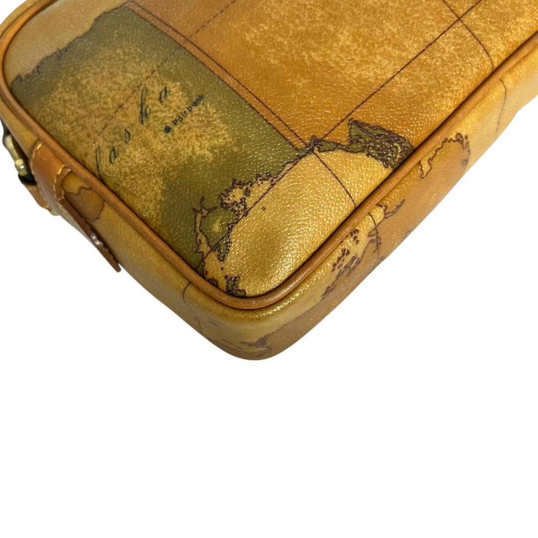 プリマクラッセ　ショルダーバッグ　世界地図柄　レザー　斜め掛け