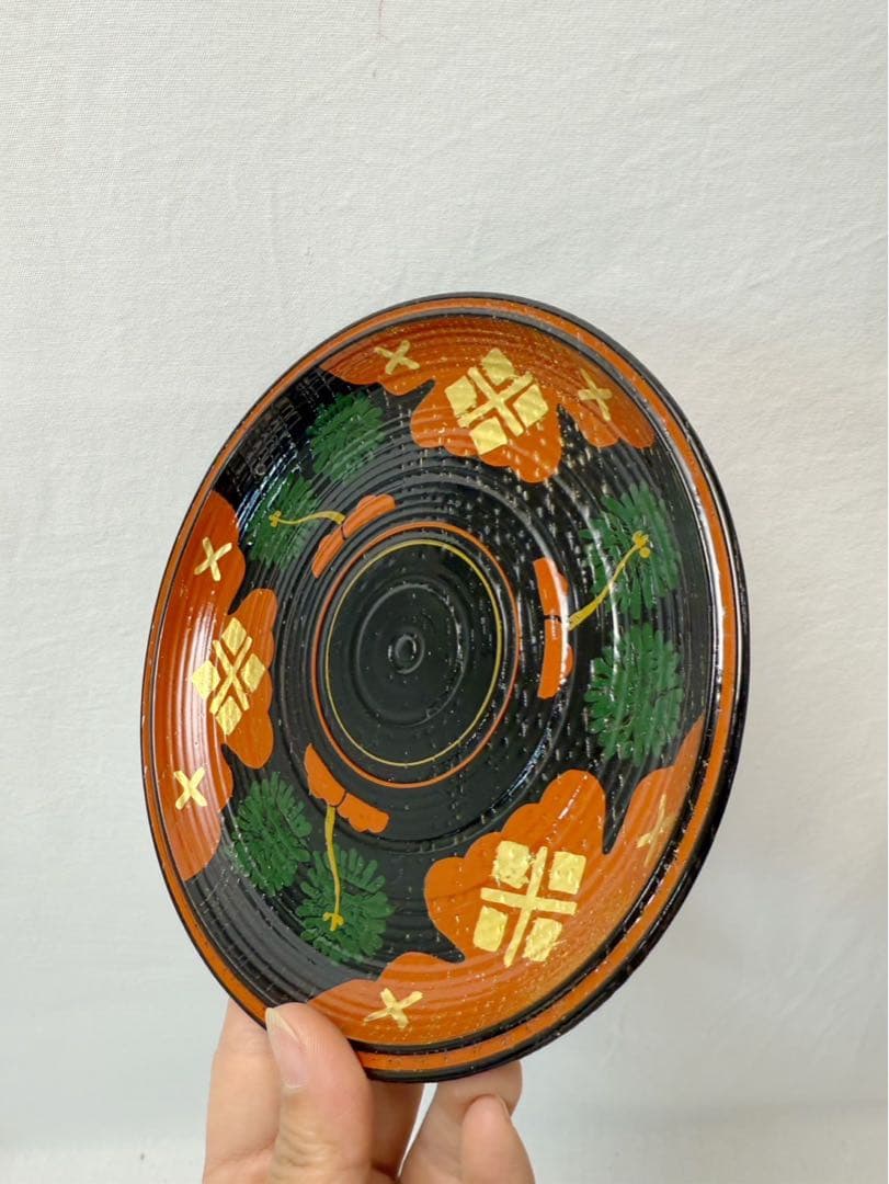 未使用 茶道具 平安象彦 長寛絵変わり 銘々皿 5枚組 底印 木製 菓子皿 共箱